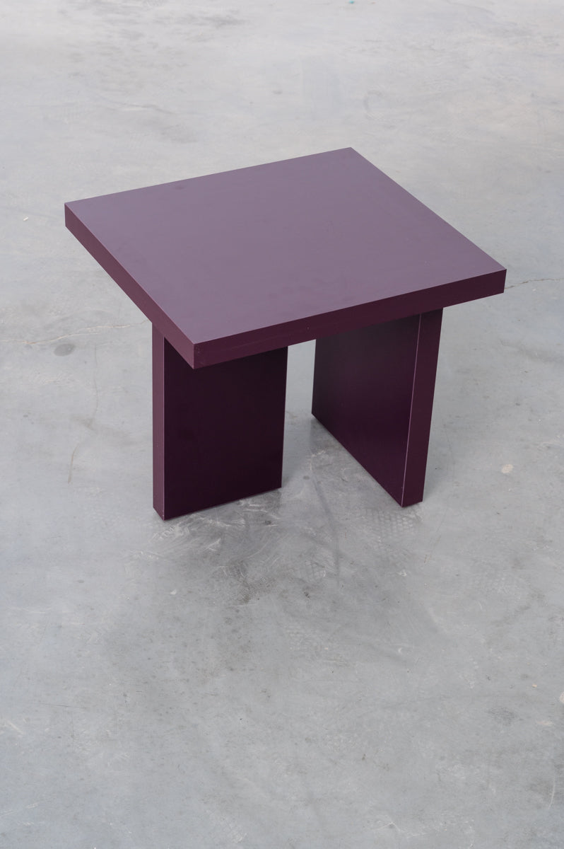 Plum wooden side table by Bobbie Bahama