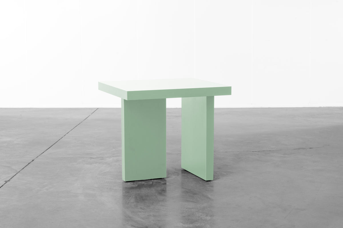 Mint green wooden side table by Bobbie Bahama