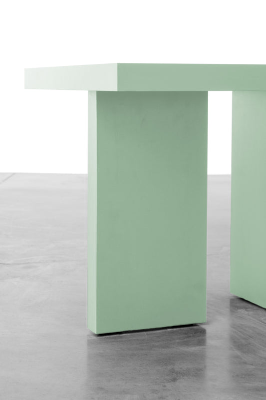 Mint green wooden side table by Bobbie Bahama