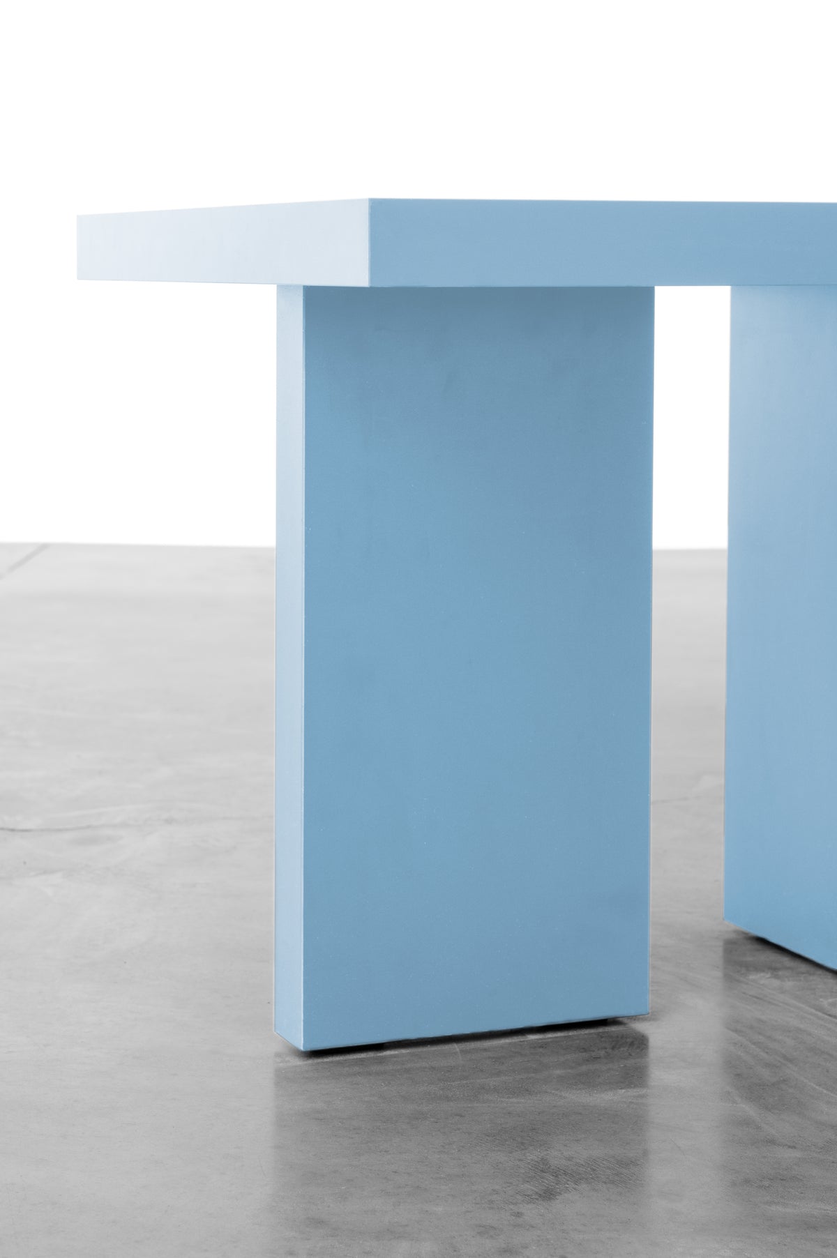 Baby blue wooden side table by Bobbie Bahama
