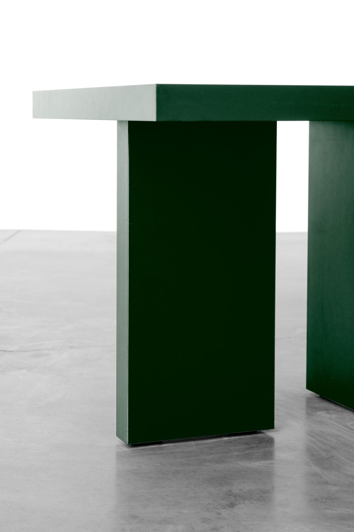 Moss green wooden side table by Bobbie Bahama