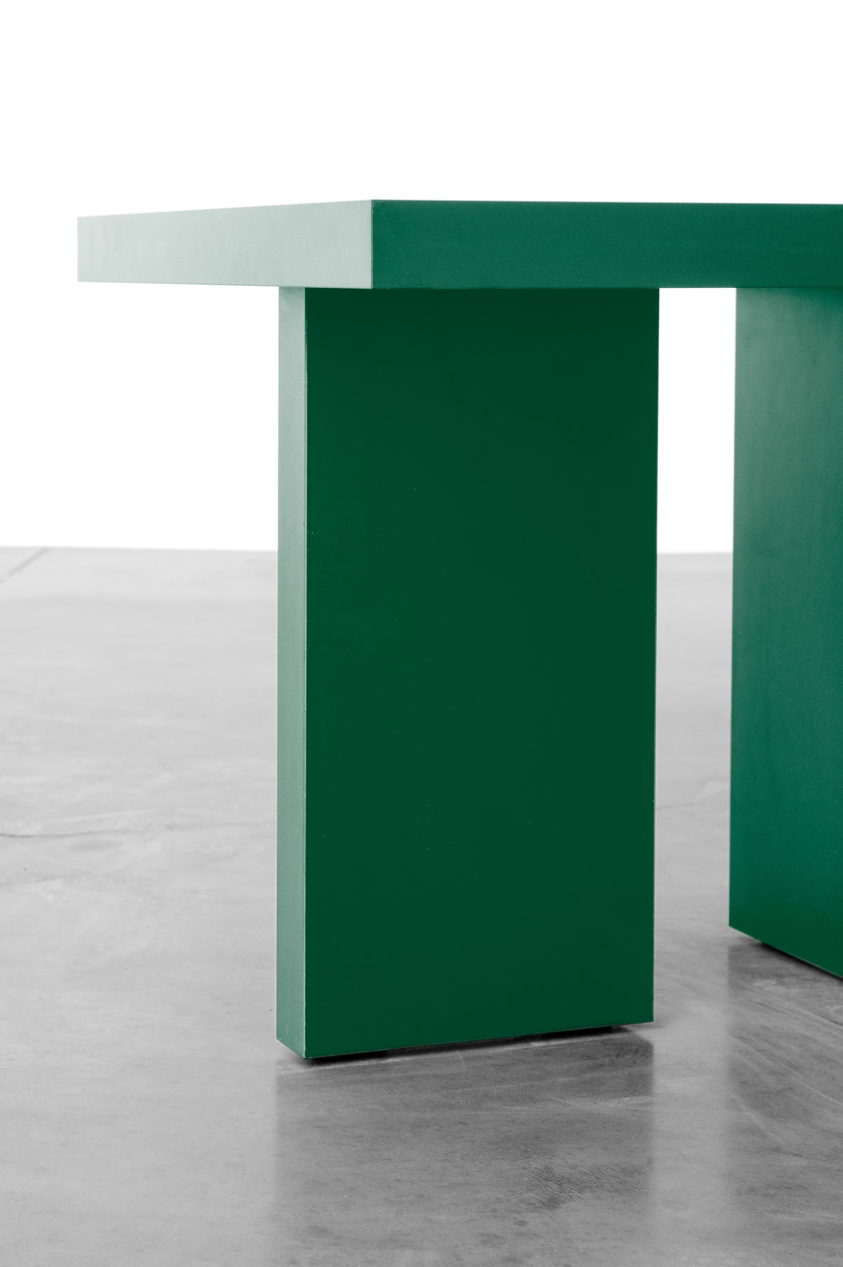 Bright forest green wooden side table by Bobbie Bahama