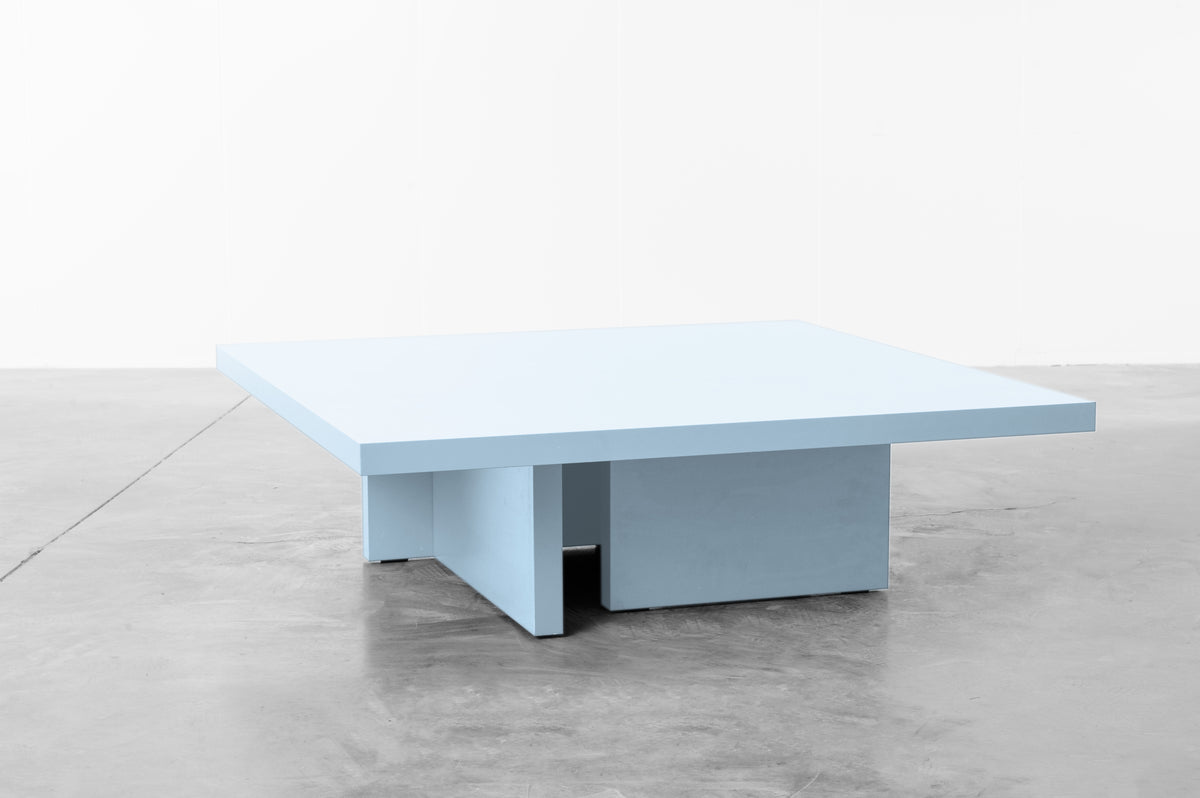 Baby blue wooden coffee table by Bobbie Bahama