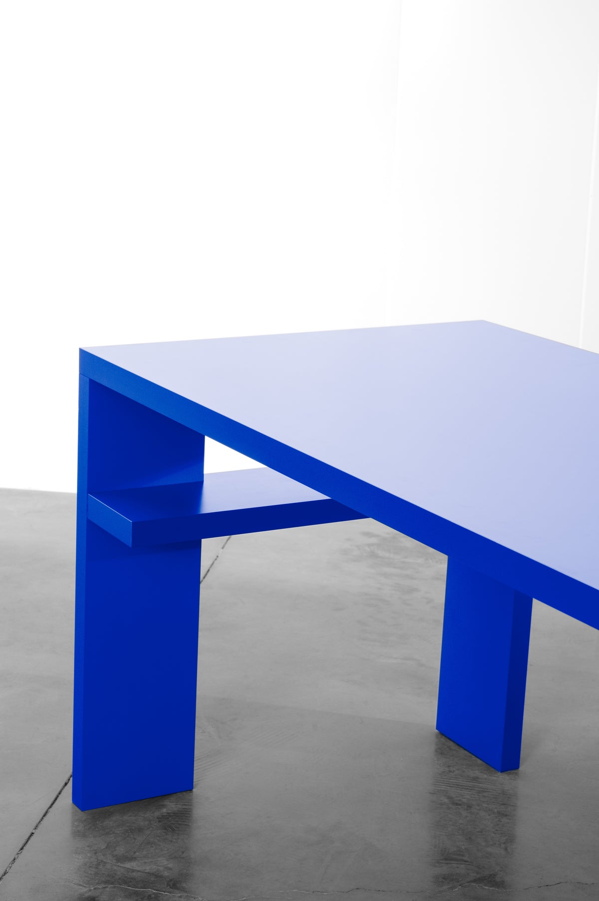 Bright blue wooden desk by Bobbie Bahama