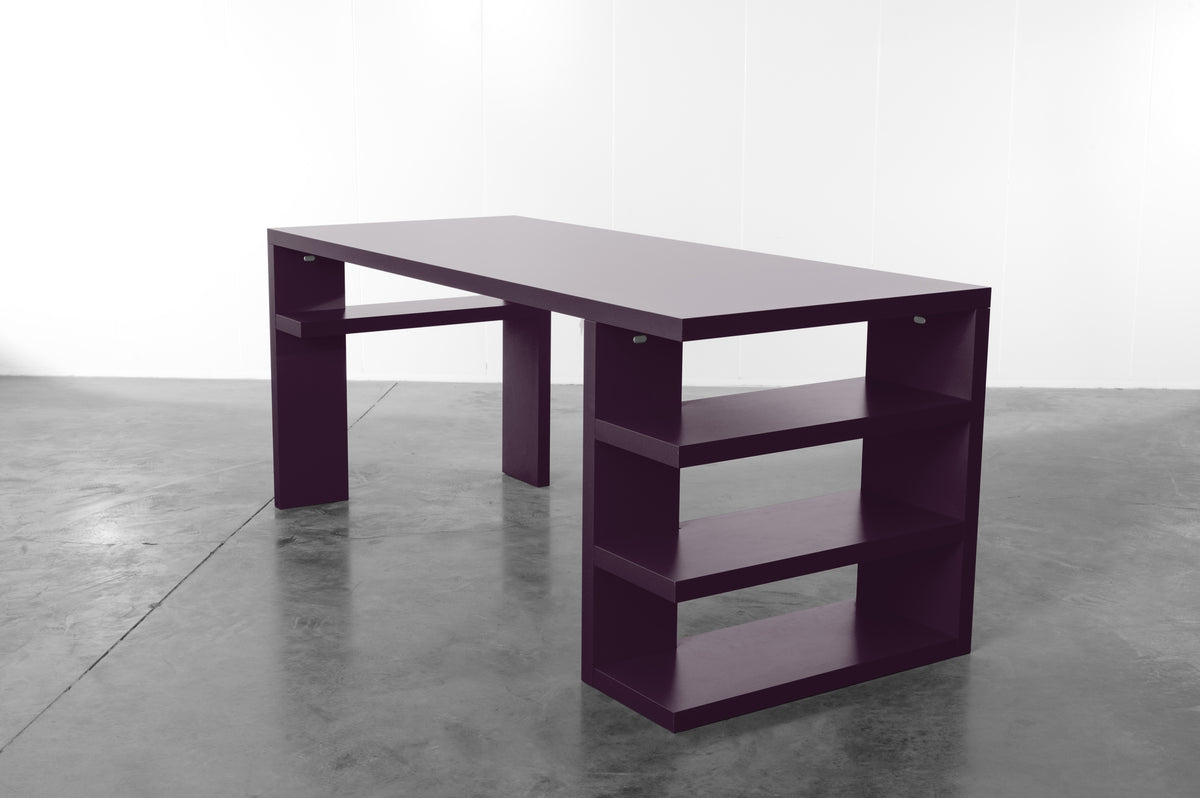 Deep purple wooden desk by Bobbie Bahama